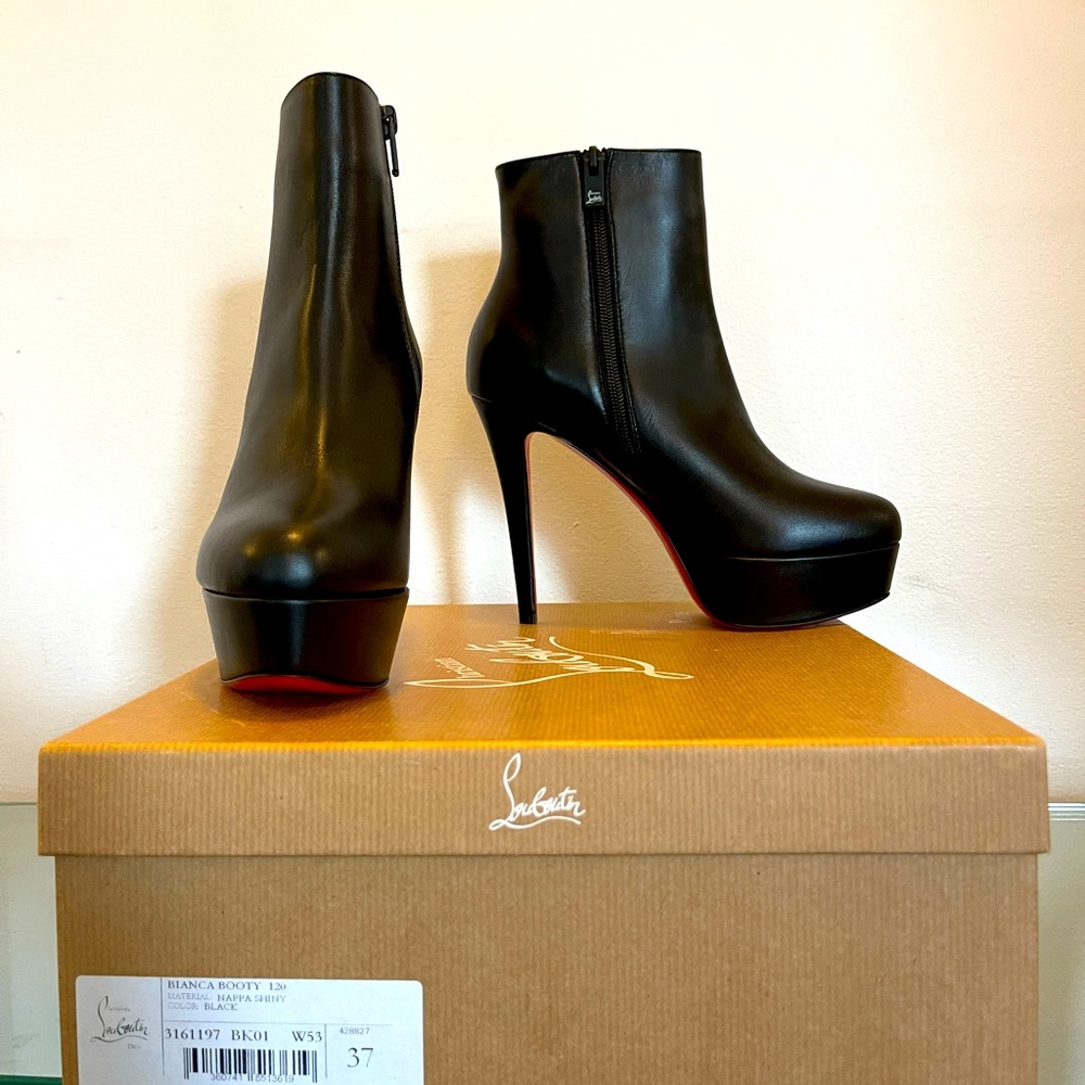 Christian Louboutin Bianca leather platform bootie never worn with box